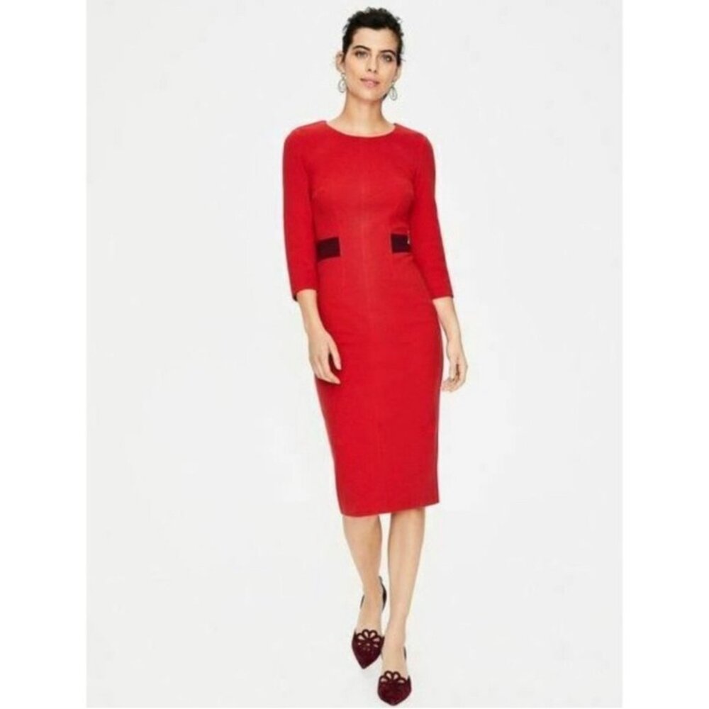 BODEN Women's‎ EUC Laura Ottoman Sheath Dress Red | Size 8P